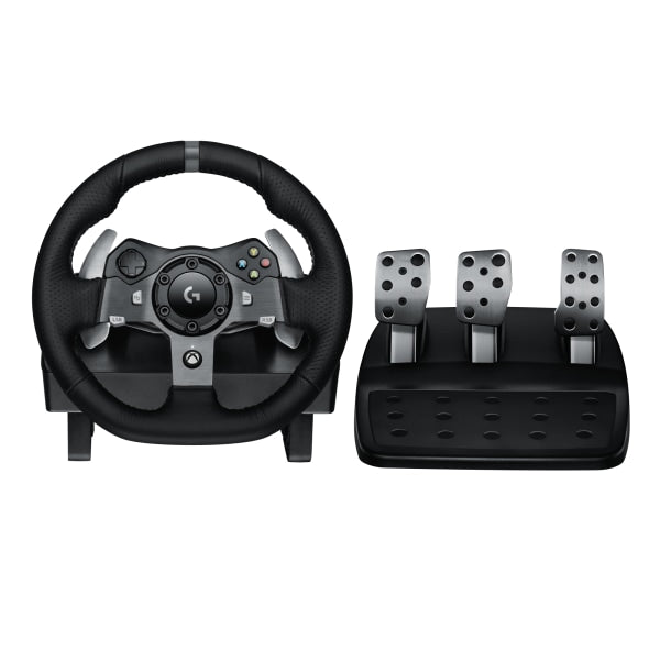 Logitech G920 Driving Force Racing Wheel and Floor Pedals Real Force Feedback Stainless Steel Paddle Shifters Leather Steering Wheel Cover for Xbox Series X|S Xbox One PC Mac - Black